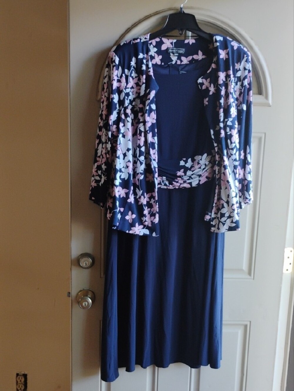 Jessica Howard Navy FloralDress Set with Pink & White Blooms - Picture 2 of 7